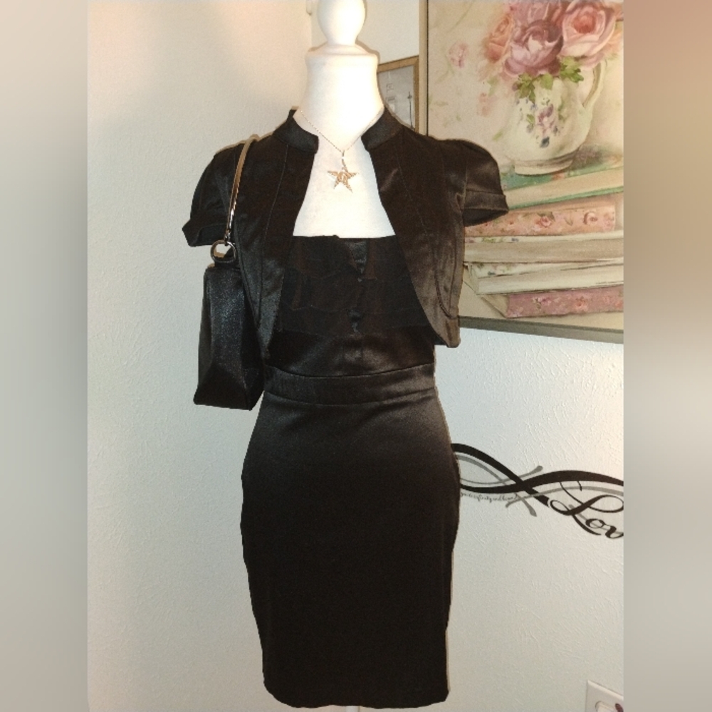 Elegant black dress with matching bolero. Tally Weijl